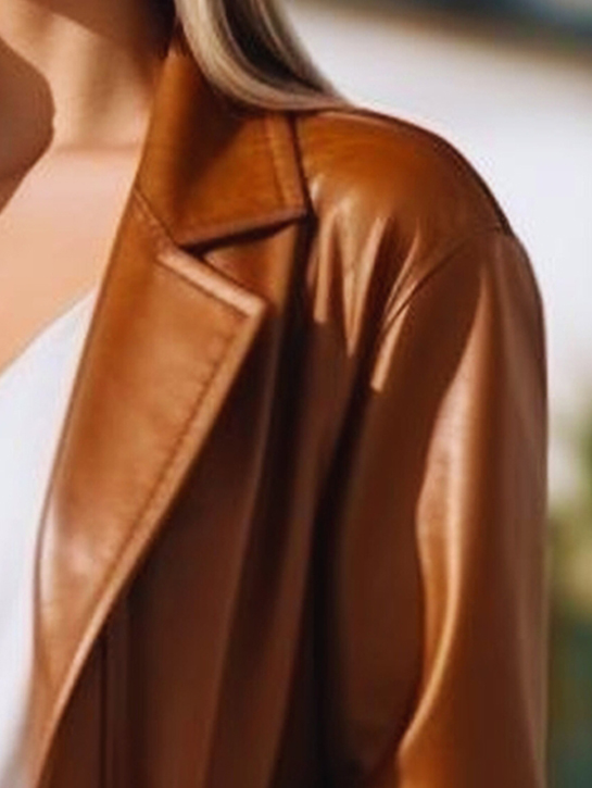 Cognac Leather Trench-thumb